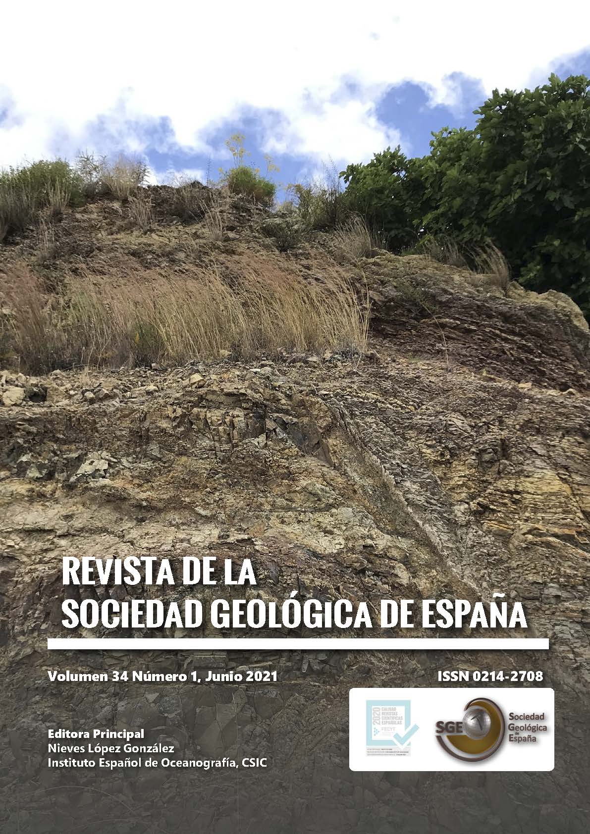 Última revista publicada de la Sociedad Geológica de España, RSGE 34(1)